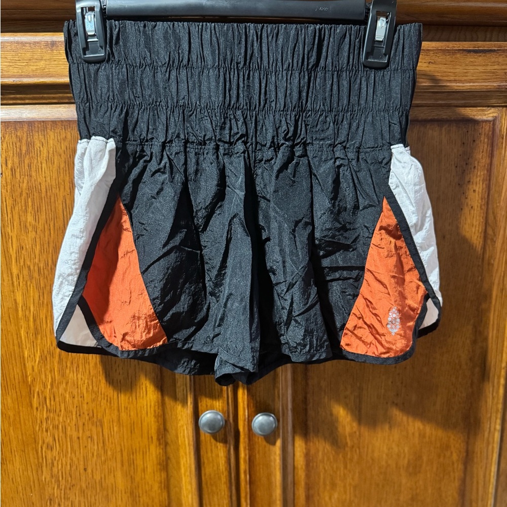 FP Movement by Free People Black, White, and Burnt Orange Shorts